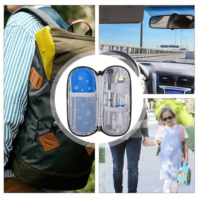 1 Portable Insulin Cooler Travel Case Black With 1 Reusable Ice Pack - Image 3