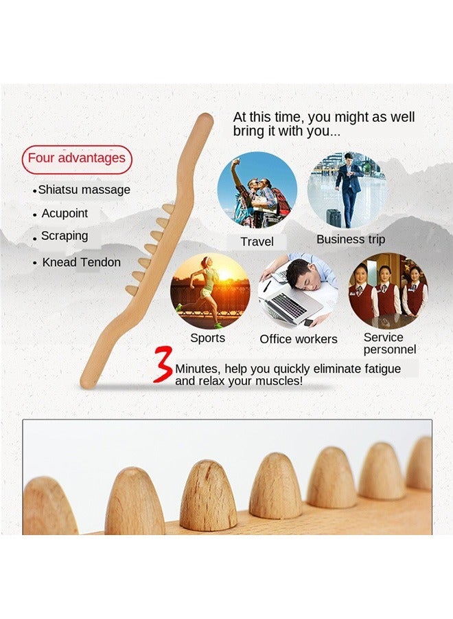 Loquat 4-Piece  Scraping Stick Beech Wood Back Shoulder Neck Waist Leg Massage Tools - Image 5
