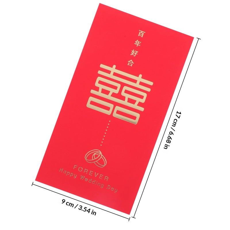 Traditional Chinese Red Envelopes 6pcs Double Happiness Wedding Money Packets For Festivals - Image 3