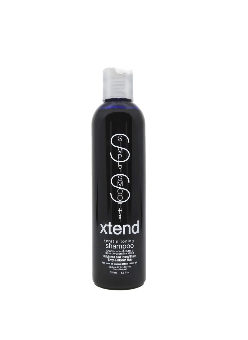 SIMPLY SMOOTH SIMPLY SMOOTH Xtend Keratin Toning Shampoo Color Depositing Purple Shampoo Brighten & Tone Blonde, Silver & Gray Hair Color Prevents Brassy & Yellow Tones For Color Treated Hair 8.5 Oz. 