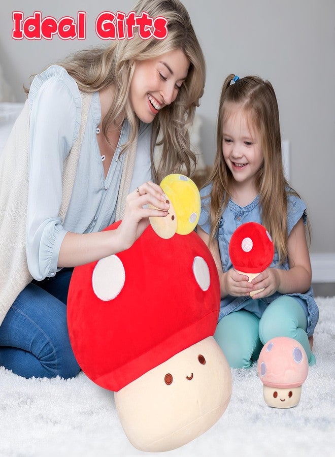 JellyMallow 14in Mushroom Plush with 3 Babies, Adorable Mushroom Stuffed Animal Plushie, Soft Fuzzy Stuffy Pillow Gifts for Kids Adults, Kawaii Plush Decor - Image 5