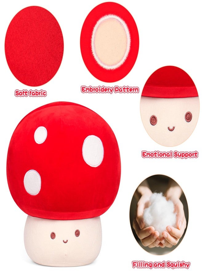 JellyMallow 14in Mushroom Plush with 3 Babies, Adorable Mushroom Stuffed Animal Plushie, Soft Fuzzy Stuffy Pillow Gifts for Kids Adults, Kawaii Plush Decor - Image 3