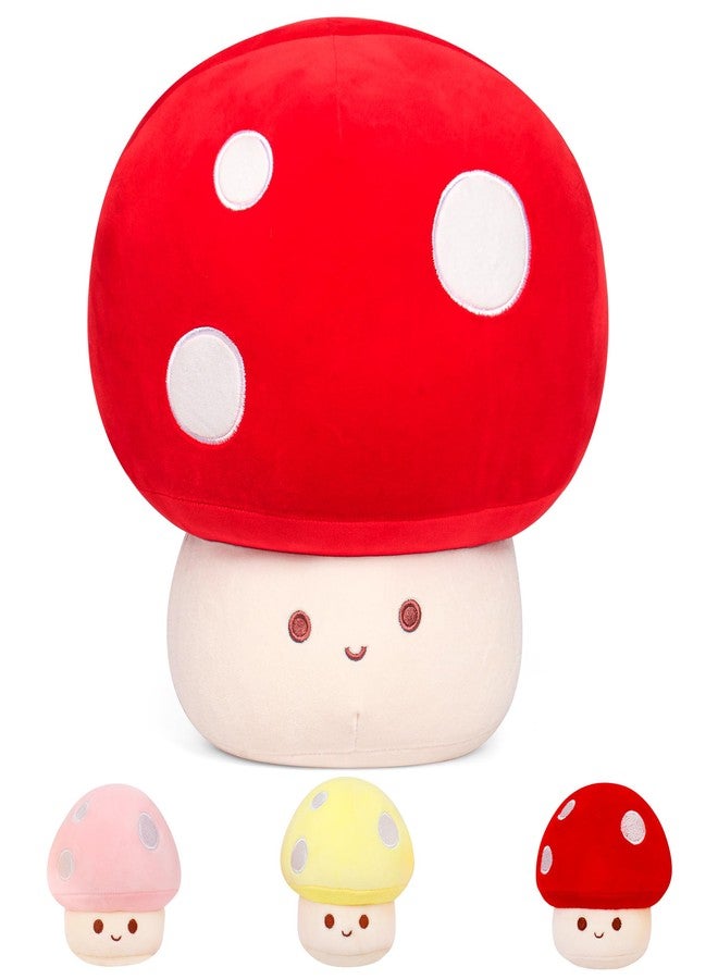 JellyMallow 14in Mushroom Plush with 3 Babies, Adorable Mushroom Stuffed Animal Plushie, Soft Fuzzy Stuffy Pillow Gifts for Kids Adults, Kawaii Plush Decor - Image 1