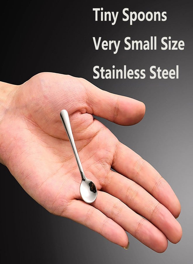 Asanta 8 PCS Tiny Stainless Steel Spoons for Spices Jars, Mini Size 2.87", Cute Small Stainless Steel Condiment Spoons for Spices, Salt, Sugar, Pepper, Honey, Fun Little Scoops - Image 4