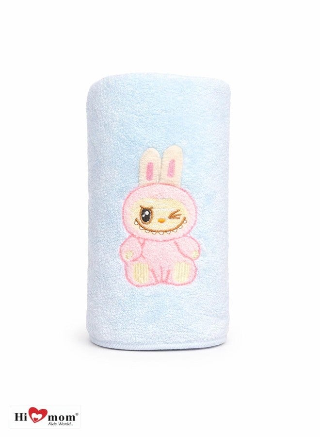 Hi mom Kids World Hi Mom Kids Soft Bath Towel, Cute Bunny, for Little Ones,Quick Dry Super Absorbent Super Soft Bath Towel for Boys and Girls, Swaddle Wrap, Swaddle for New Born Baby (Blue) - Image 3
