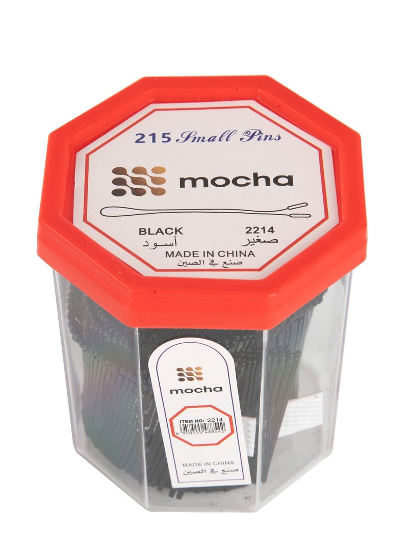 MOCHA طقم دبابيس شعر مكون من 215 قطعة أسود صغير  - Image 1
