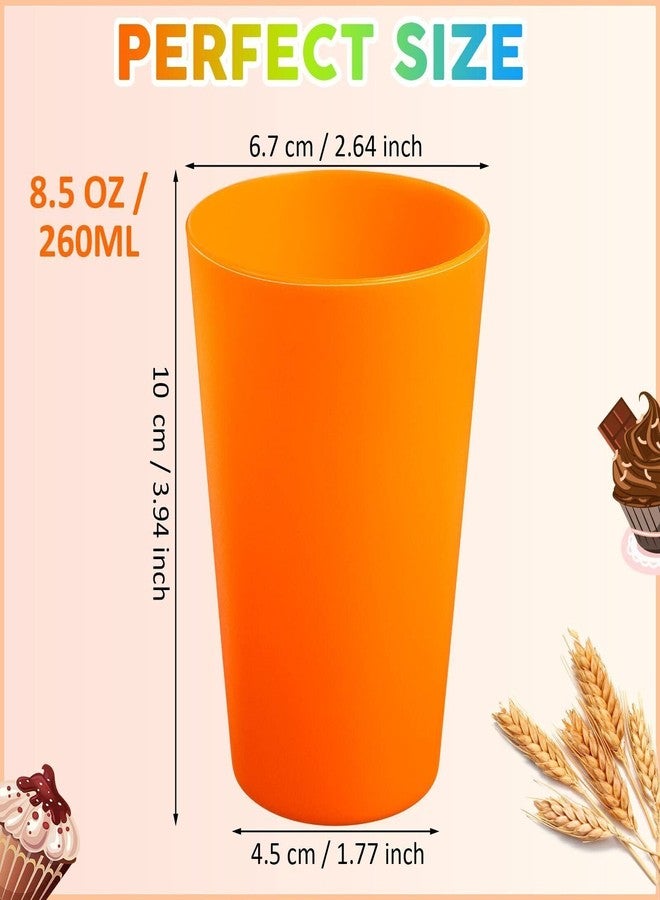 Potchen 60 Pieces Plastic Cups Kids 8.5 oz Reusable Children Drinking Cups Juice Tumblers for Toddler Adults for Parties School (Yellow,Orange,Red,Purple,Green,Dark Blue) - Image 4