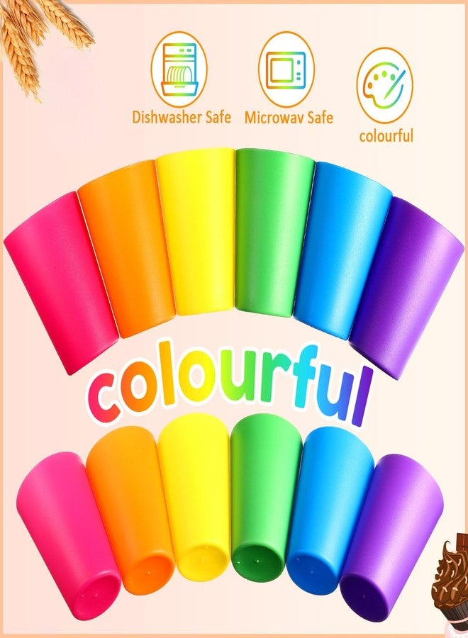 Potchen 60 Pieces Plastic Cups Kids 8.5 oz Reusable Children Drinking Cups Juice Tumblers for Toddler Adults for Parties School (Yellow,Orange,Red,Purple,Green,Dark Blue) - Image 3