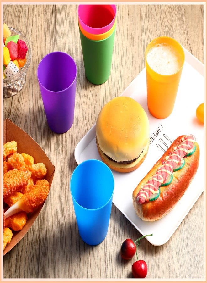 Potchen 60 Pieces Plastic Cups Kids 8.5 oz Reusable Children Drinking Cups Juice Tumblers for Toddler Adults for Parties School (Yellow,Orange,Red,Purple,Green,Dark Blue) - Image 5