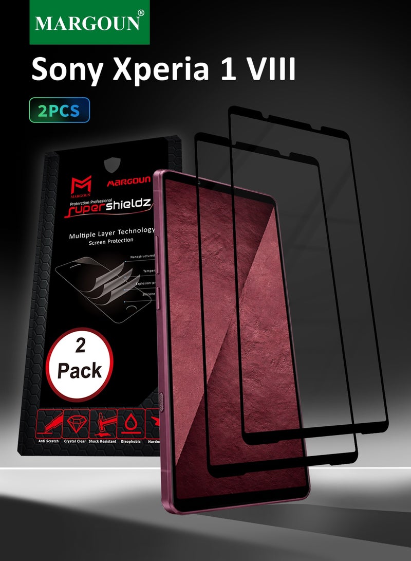 MARGOUN 2 Pack Screen Protector for Sony Xperia 1 Viii 1-8 Clear Protective Glass 2 Pack - Image 1