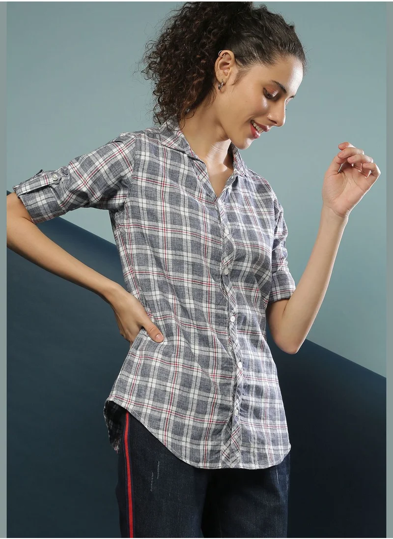 Campus Sutra Checked Regular Fit Shirt