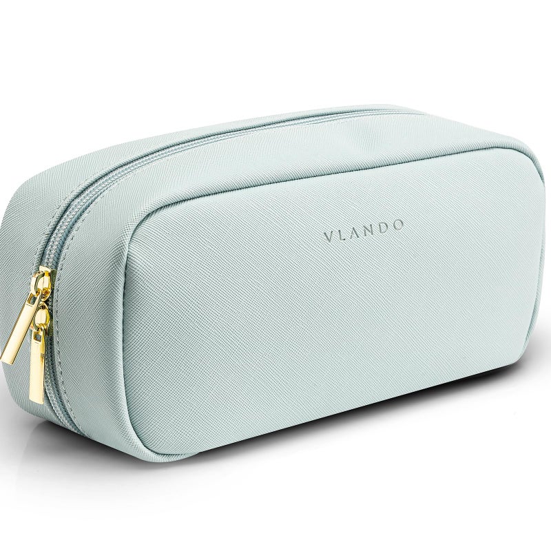 Vlando Makeup PouchTravel Makeup Organizer BagSmall Makeup Bag Travel Gifts for Women Traveler Birthday Graduation Gift IdeasBlue