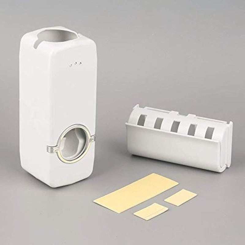 Whitecloud TRANSFORMING HOMES® Plastic Toothpaste Dispenser Automatic with 5 Toothbrush Holder(201-13) - Image 3