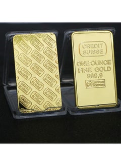 Swiss Gold Bar Souvenir Coin, Gold-Plated Metal Craft