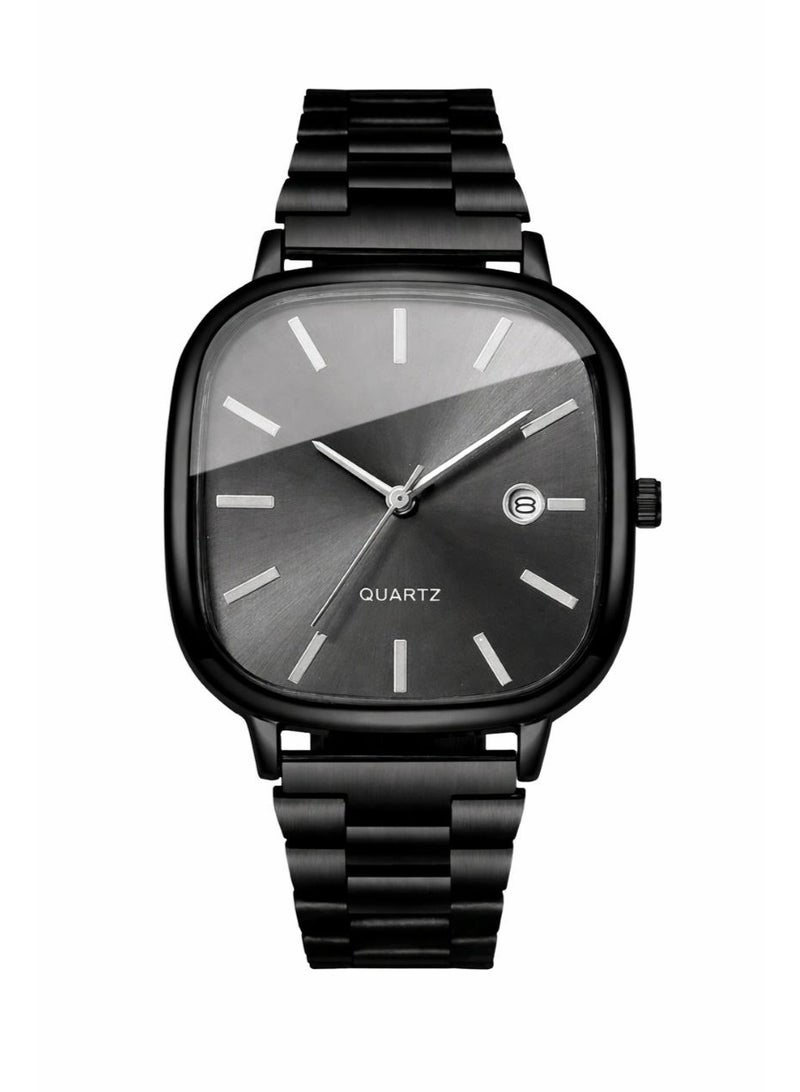 Shein 1pc Men's Gift Watch, Classic Fashion Square Dial Calendar Display, Casual Stylish Quartz Wristwatch, Watch Box Not Included - Image 1