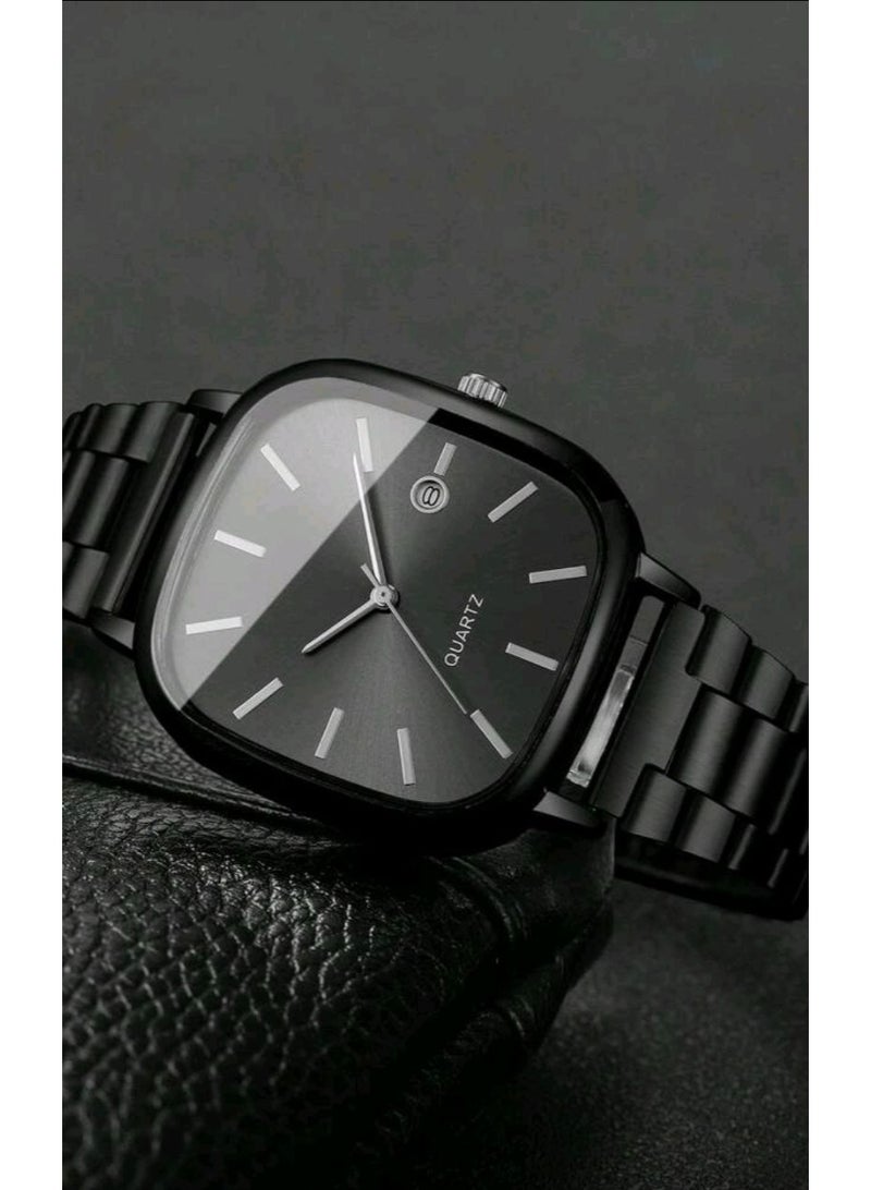 Shein 1pc Men's Gift Watch, Classic Fashion Square Dial Calendar Display, Casual Stylish Quartz Wristwatch, Watch Box Not Included - Image 5