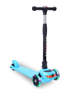 SKY TOUCH Kids Scooter, 3 Wheel Foldable Kick Scooter for Boys Girls Ages 3-14 Years, Adjustable Height, Lean to Steer, Non-Slip Deck, Lightweight Push Scooter for Children