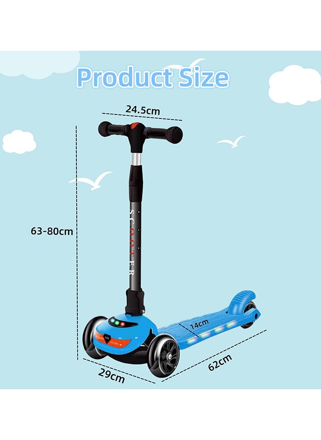 SKY-TOUCH - SKY TOUCH Kids Scooter, 3 Wheel Foldable Kick Scooter for Boys Girls Ages 3-14 Years, Adjustable Height, Lean to Steer, Non-Slip Deck, Lightweight Push Scooter for Children - Image 1
