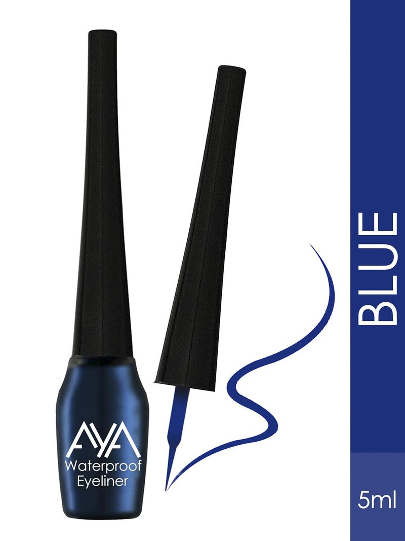 AYA Waterproof Long Lasting Smudge Transfer proof Liquid Eye Makeup Eyeliner Set Of 2 Black and Blue 10 ml - Image 5