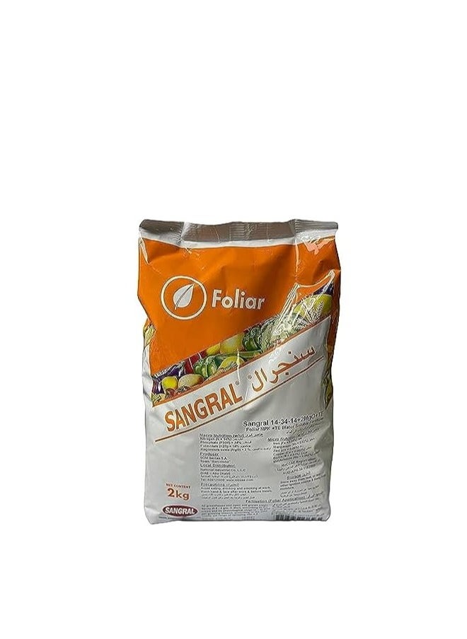 Beauenty - Sangral Foliar NPK 14-34-14+2MgO+TE 100% Water Soluble Fertilizer 2kg - Image 1
