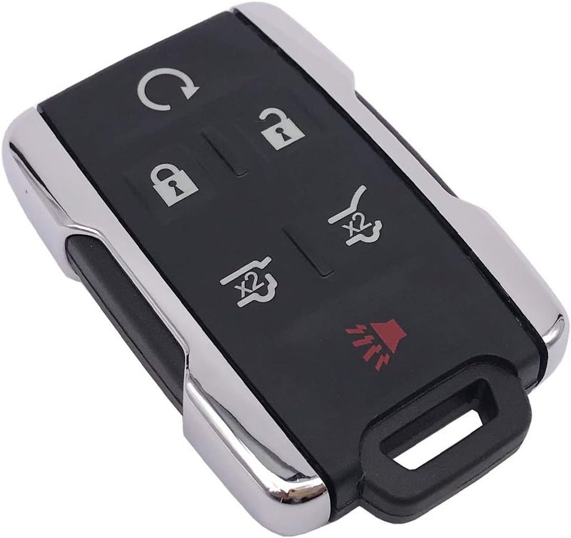 Muxkenper مناسب لـ Chevy Tahoe Suburban/GMC Yukon غلاف مفتاح التحكم عن بعد دخول بدون مفتاح غطاء مفتاح السيارة الذكي M3N-32337100 (فضي، 6 أزرار) - Image 1