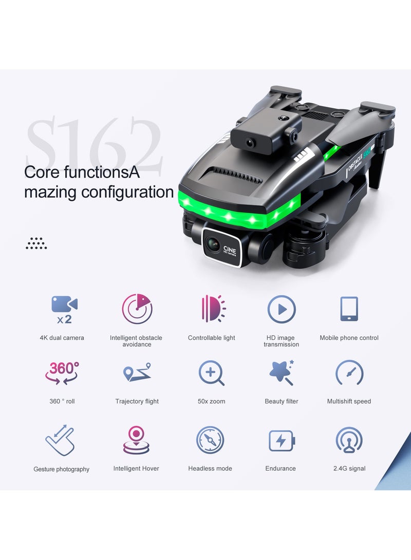 AROAQ S162 Foldable RC Drone 4K Dual Camera professional 360° Obstacle Avoidance Quadcopter  Remote Control Toy - Image 5