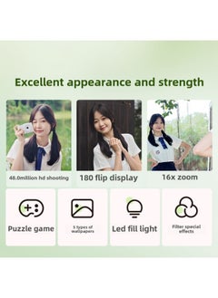 Generic 6400W HD Flip Screen Micro Single Digital Camera Card Machine Shooting Camera Student Entry Level CCD Camera-Body Color:White (flip Screen) + 64g Memory Card + Card Reader + 2 Conversion Heads + Bag  - Image 4