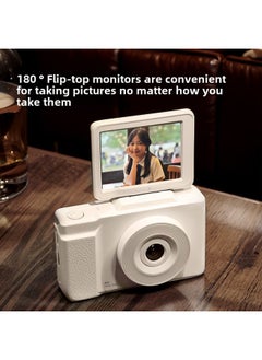 Generic 6400W HD Flip Screen Micro Single Digital Camera Card Machine Shooting Camera Student Entry Level CCD Camera-Body Color:White (flip Screen) + 64g Memory Card + Card Reader + 2 Conversion Heads + Bag  - Image 2