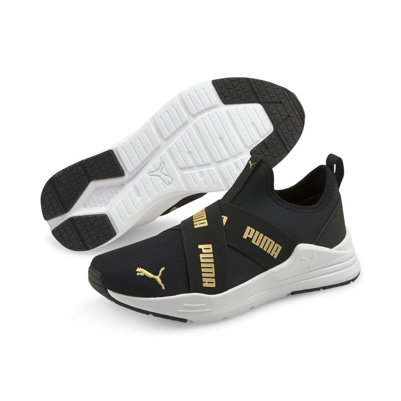 PUMA Wired Run Youth Kids Black Slip-On Trainers - Image 2