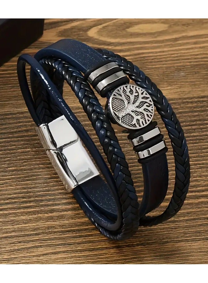 Home Clearance Sale Trendy And Minimalist PU Leather Bracelet, Magnetic Clasp Bracelet For Men - Image 2