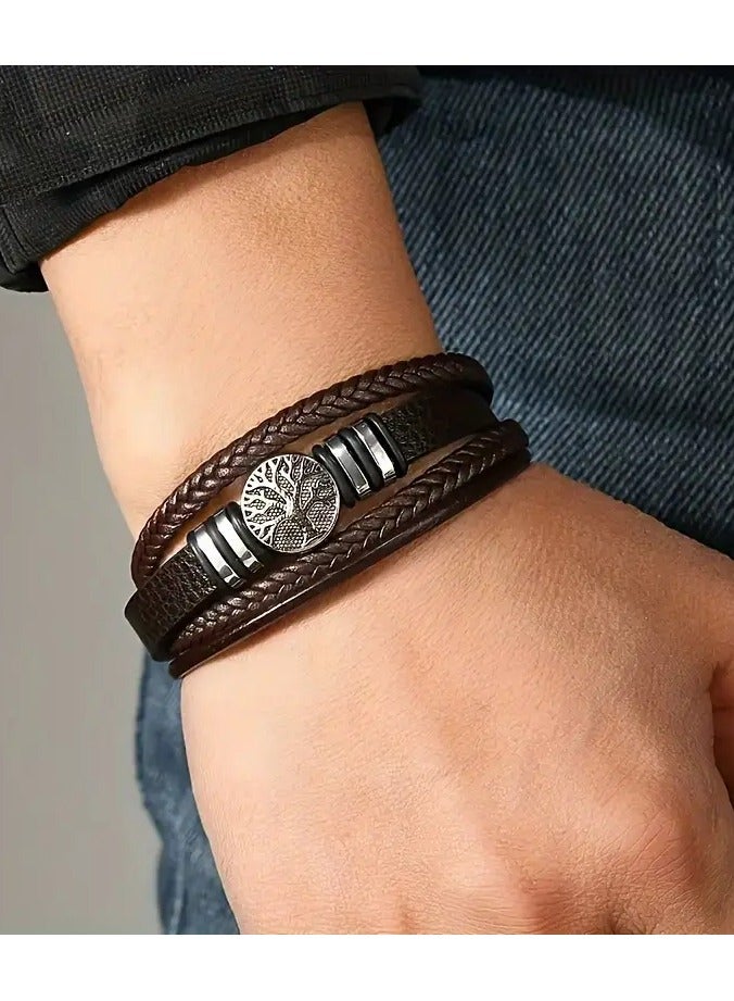 Home Clearance Sale Trendy And Minimalist PU Leather Bracelet, Magnetic Clasp Bracelet For Men - Image 3