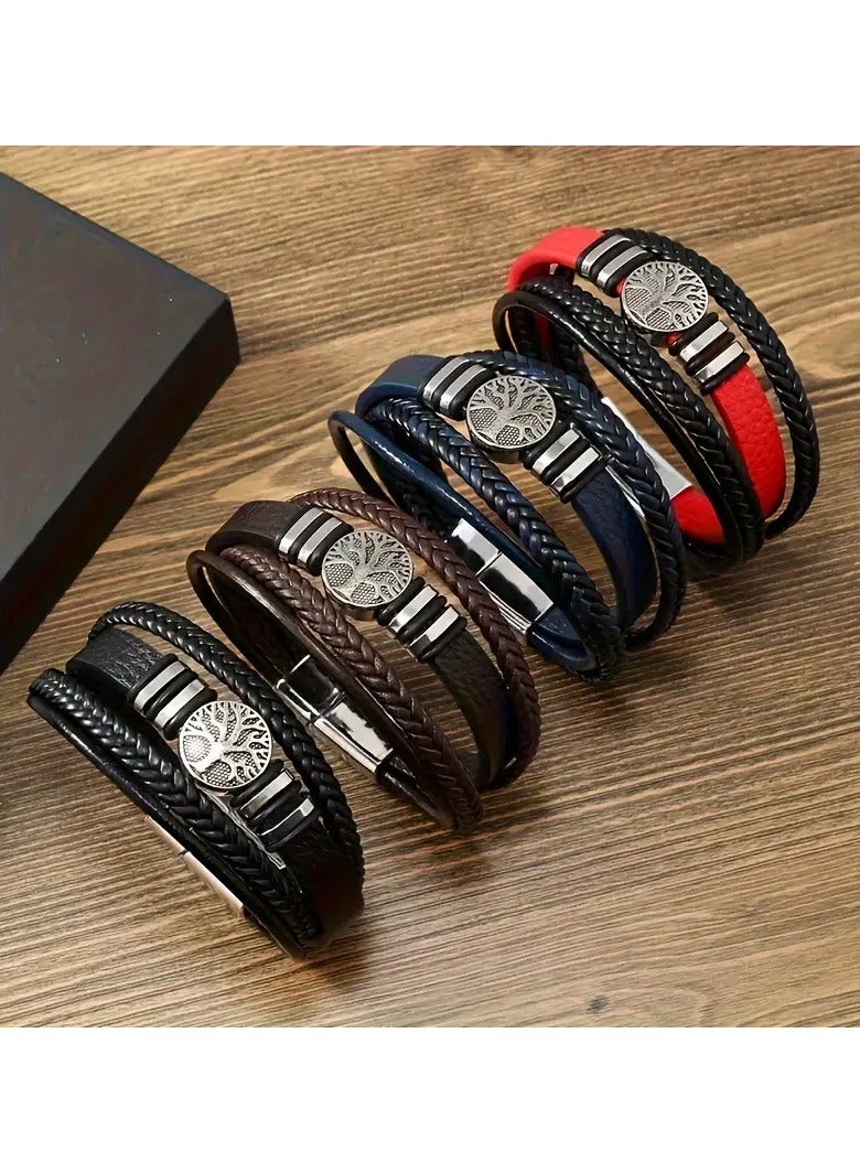 Home Clearance Sale Trendy And Minimalist PU Leather Bracelet, Magnetic Clasp Bracelet For Men - Image 5