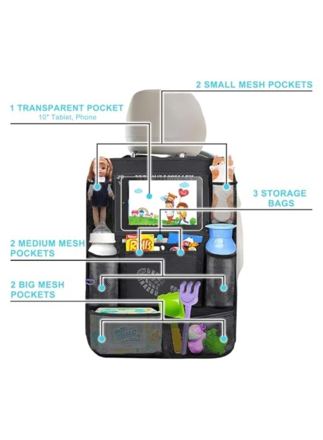 Generic Backseat car organizer from Bolivia, one pack of backseat organizers for kids, backseat car organizers with tablet holder, backseat car organizer kick mat for toys, water bottle, books and pens  - Image 2