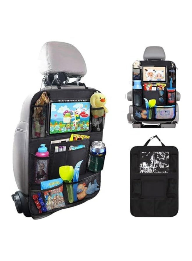 Generic Backseat car organizer from Bolivia, one pack of backseat organizers for kids, backseat car organizers with tablet holder, backseat car organizer kick mat for toys, water bottle, books and pens  - Image 1