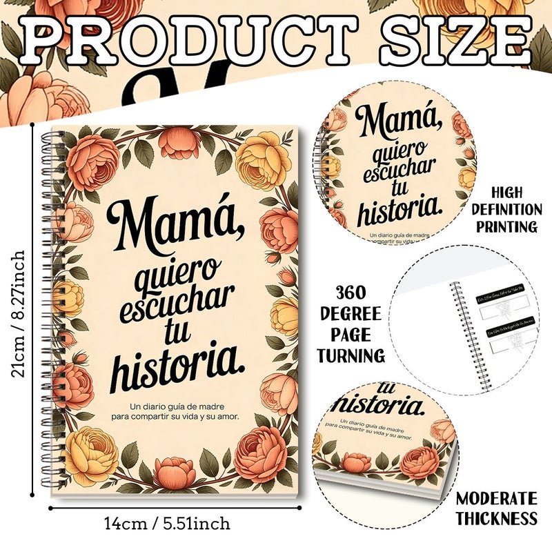 Spanish Classic Spiral Notebook Tell Love Stories Relieve Stress Ideal Gifts For Fathers Day Mothers Day - Image 5