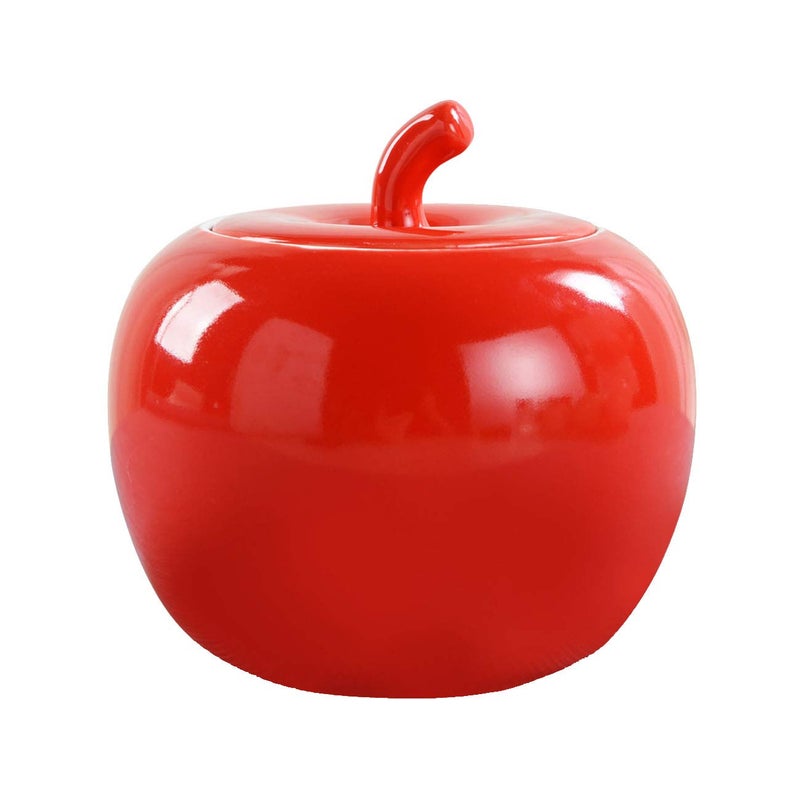 Ceramic Red Apple Shape Sealed Candy Dish Food Storage Jar For Christmas350ml