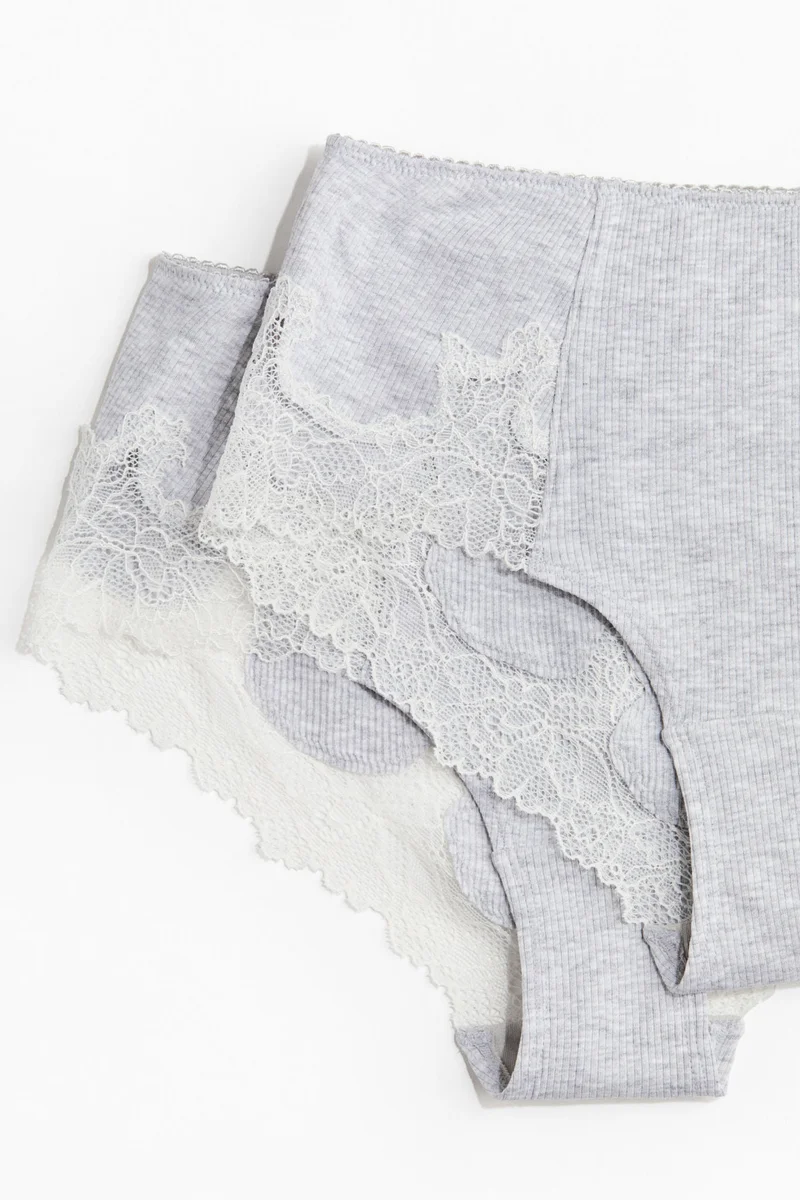 H&M 2-pack lace-trimmed cotton hipster briefs