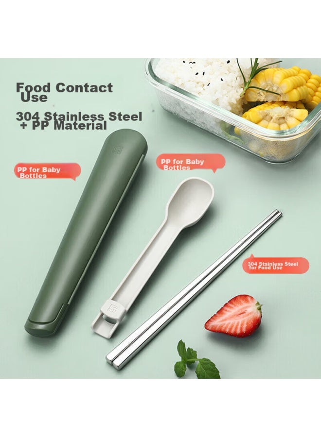 MAX COOK Meichun (maxcook) 304 Stainless Steel Chopsticks And Spoon Cutlery Set, Portable Three-piece Chopsticks And Spoon Set, Finland Red Mcgc0864 - Image 2