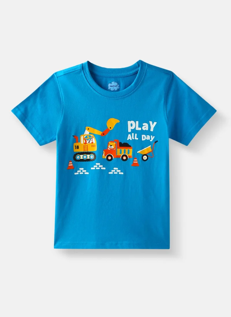 Nautinati Nautinati Boys Cotton Printed Pack of 2 T-shirt