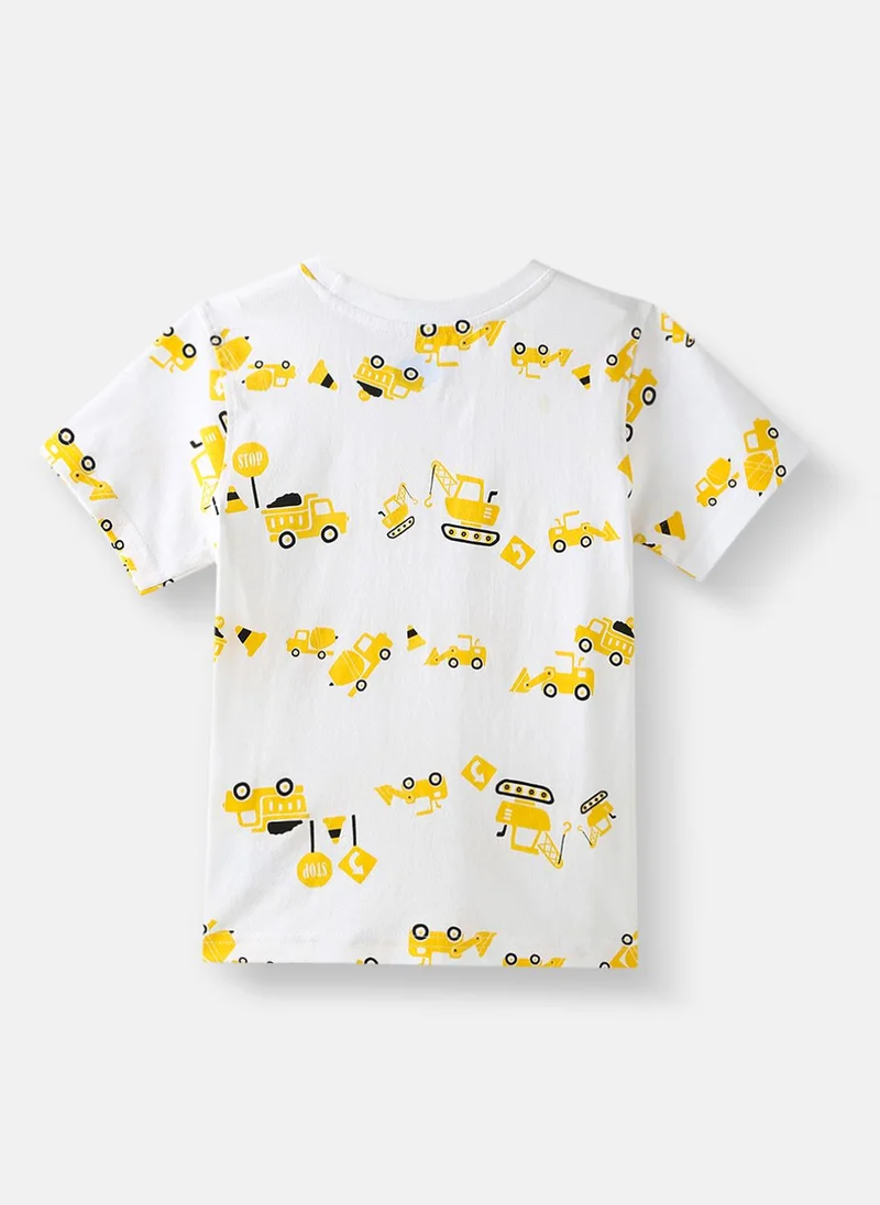 Nautinati Nautinati Boys Cotton Printed Pack of 2 T-shirt