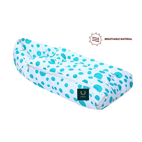 Fareto PI:Circle Baby's Cotton Sleeping Bag with Mattress (0-6 Months, Blue). - Image 2