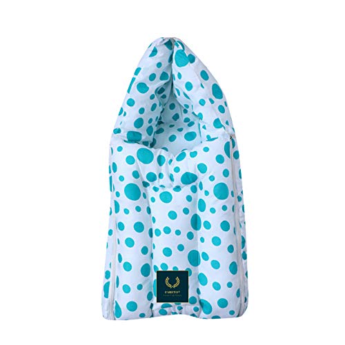 Fareto PI:Circle Baby's Cotton Sleeping Bag with Mattress (0-6 Months, Blue). - Image 1
