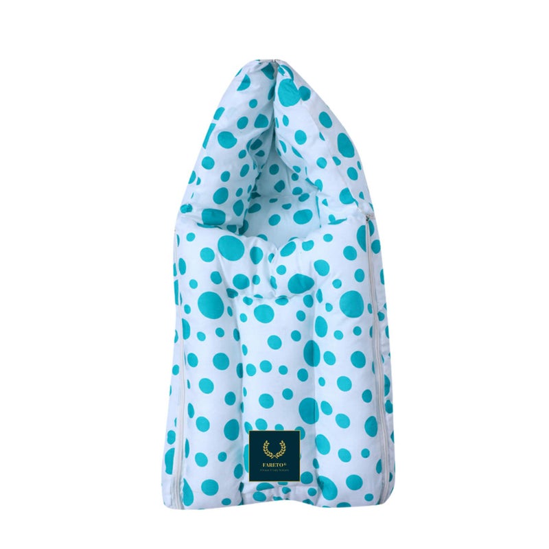 Fareto PI:Circle Baby's Cotton Sleeping Bag with Mattress (0-6 Months, Blue). - Image 5