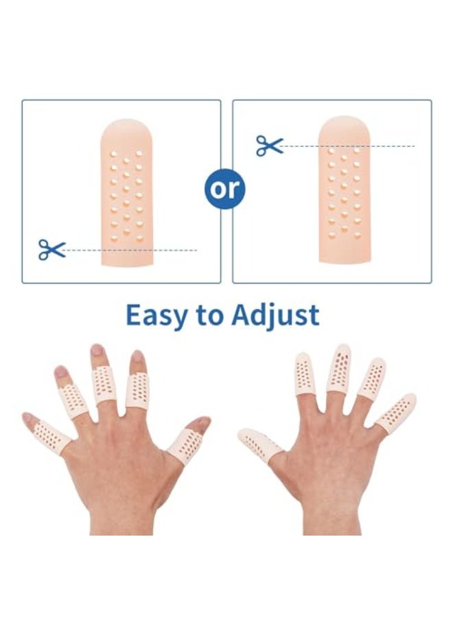أغطية أصابع جل (16 قطعة)، واقيات أصابع من السيليكون، أغطية أصابع قابلة للتهوية، أغطية لأطراف الأصابع، أكمام دعم للأصابع، لتشقق الأصابع، البثور، التهاب المفاصل، الأكزيما، إصبع الزناد - Image 3
