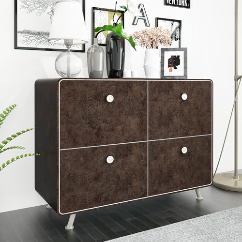 TOTIO Antique Bronze Gold Concrete Texture Wallpaper Dark Brown Contact Paper Metallic Industrial Style Wall Paper 16x78inch Bubble-Free Design Matte Thickened Waterproof Self-Adhesive Wall Sticker - Image 5
