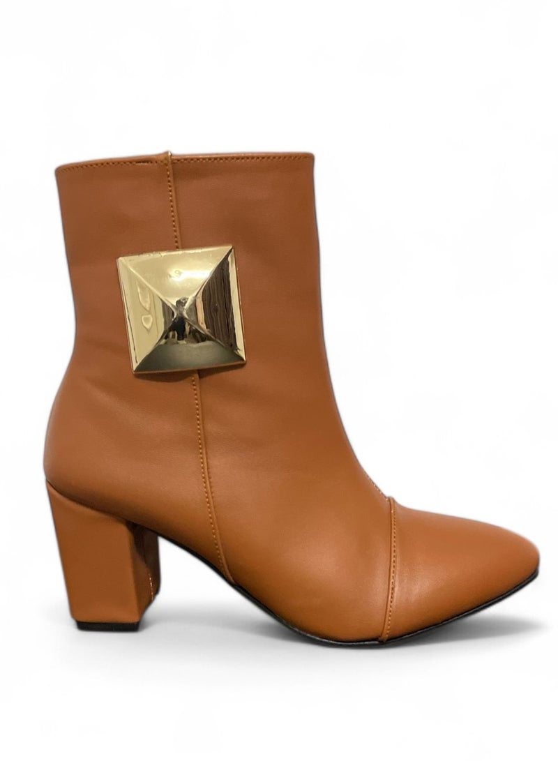 Vbranda Boot  Leather With Side Zipper B-46-HAVAN - Image 3