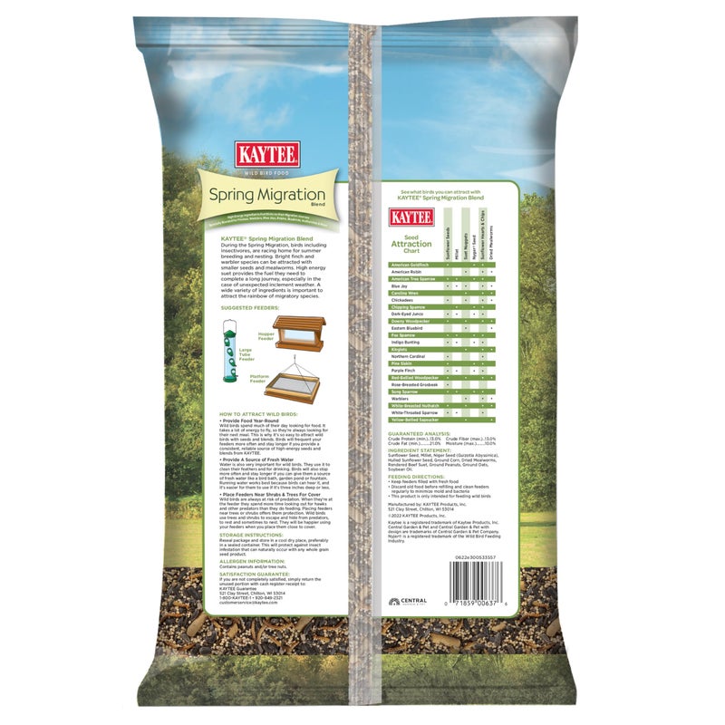 Kaytee Wild Bird Food, Spring Migration Seed Blend, 8 lb - Image 2