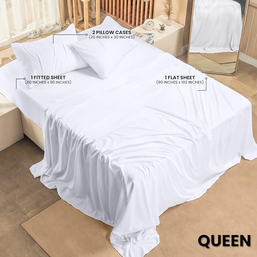 Utopia Bedding Queen Bed Sheets Set Pack of 2 Sheet Sets Perfect for Spa Hotel Guest Bedroom Brushed Microfiber Shrinkage and Fade Resistant Easy Care White - Image 3