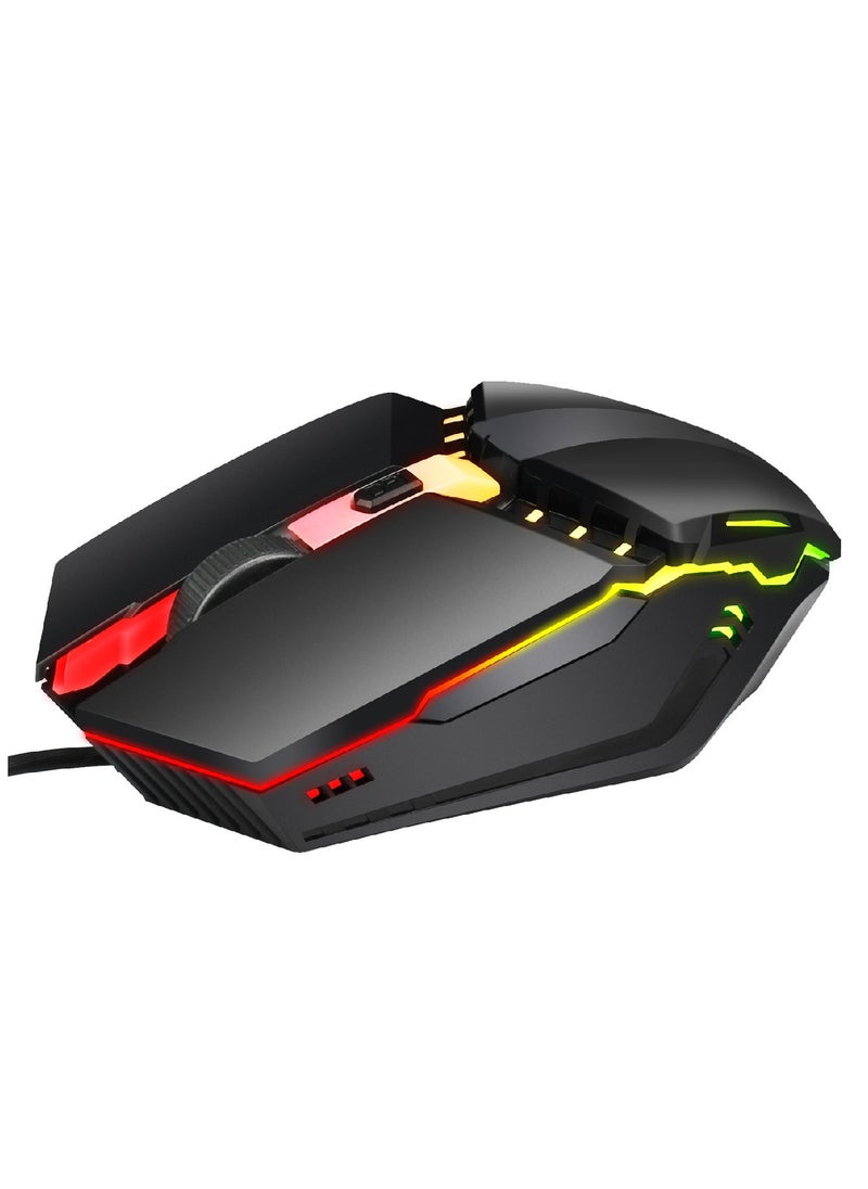 HXSJ - Wired Usb 1600 Dpi Optical Gaming Mouse 4Buttons Computer Game Office 3Adjustble Dpiled Lights Mice For Pc Laptob - Image 1