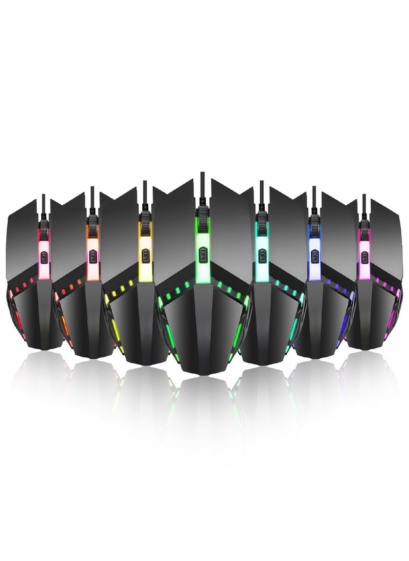 HXSJ - Wired Usb 1600 Dpi Optical Gaming Mouse 4Buttons Computer Game Office 3Adjustble Dpiled Lights Mice For Pc Laptob - Image 1